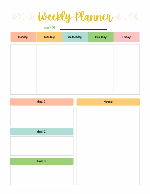 Simple designed Weekly planner