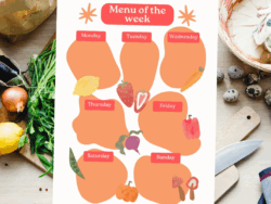 Menu of the week planner pdf document