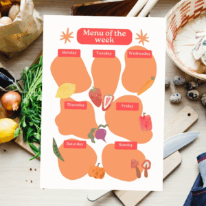 Menu of the week planner pdf document